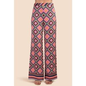 Trina Turk Bay Geometric Wide Leg Pants NWT